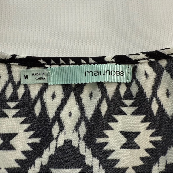 Maurices Black and White Babydoll Aztec womens Dress size medium - Picture 7 of 10